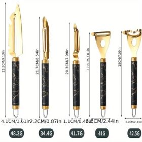 Professional Multifunctional Stainless Steel Peeler Set - Anti-rust Kitchen Tool For Fruits, Vegetables, Fish Scales And Corn With Ergonomic Non- (Option: 5pcset)