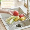 Expandable Stainless Steel Kitchen Sink Drain Basket - Adjustable Dish, Bowl & Cutlery Washing Rack With Space-Saving Design, Drains Forks, Knive