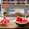 5Pcs 2 In 1 Watermelon Cutter Slicer Fork Stainless Steel Dual Head Watermelon Fruit Cutting Fork Knife For Summer Family Gathering Friend Party