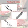 5Pcs 2 In 1 Watermelon Cutter Slicer Fork Stainless Steel Dual Head Watermelon Fruit Cutting Fork Knife For Summer Family Gathering Friend Party