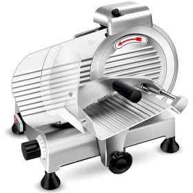 Meat Slicer Machine,8.5/10 Inch Commercial Meat Slicer, 240W Frozen Meat Cheese Deli Slicer,Premium Chromium-plated Steel Blade Semi-Auto Foody S (Option: 10inch)