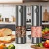 2PCS Electric Salt And Pepper Grinder Set - Battery-powered Spice Grinder, Adjustable For Coarseness, Perfect For Home Kitchens, Durable Plastic,