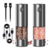 2PCS Electric Salt And Pepper Grinder Set - Battery-powered Spice Grinder, Adjustable For Coarseness, Perfect For Home Kitchens, Durable Plastic,