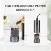 2PCS Electric Salt And Pepper Grinder Set - Battery-powered Spice Grinder, Adjustable For Coarseness, Perfect For Home Kitchens, Durable Plastic,