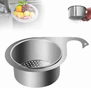 Stainless Steel Swan Sink Strainer Basket,Kitchen Sink Drain Filter,Sink Drain Strainer Basket,Swan Sink Strainer Basket,Stainless Steel Draining (Option: Silver)