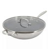 Better Chef 12.5-Inch 3-Ply Stainless Steel Nonstick Wok With Lid
